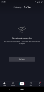 TikTok App No Internet Connection Error