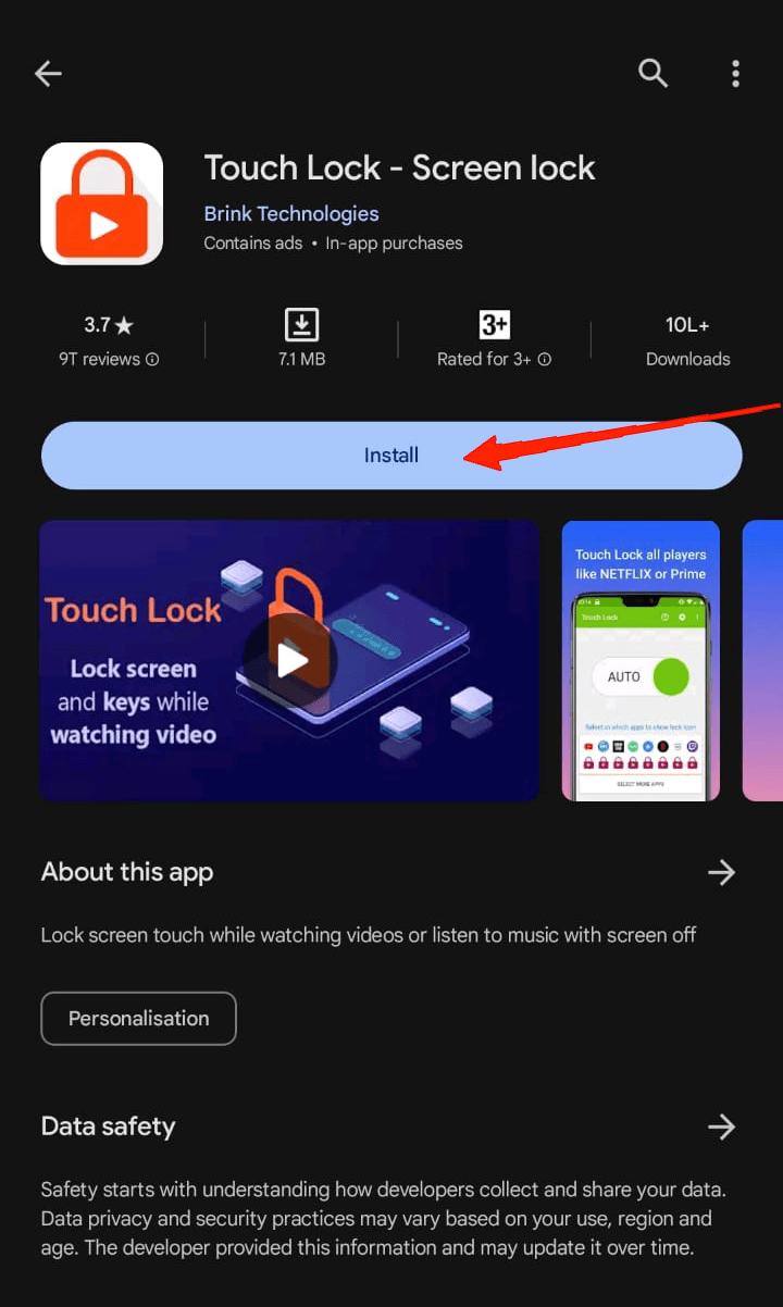 search for Touch Lock