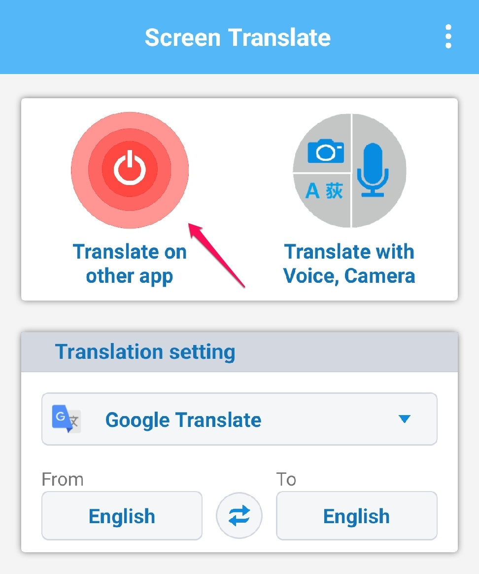 Translate on Other app