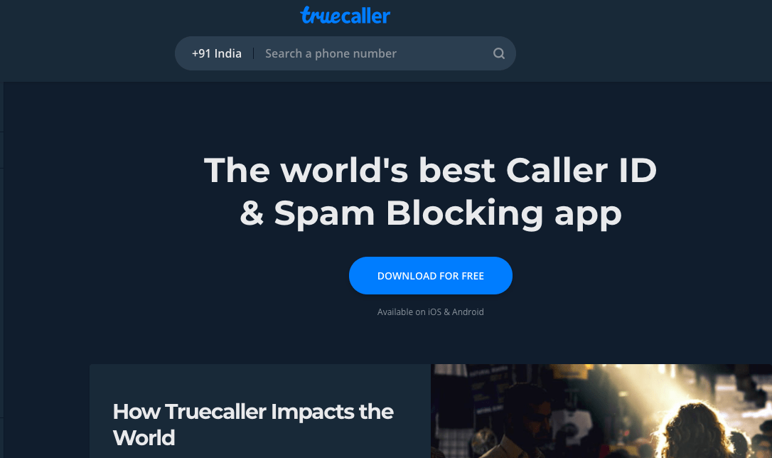 Truecaller Reverse Lookup