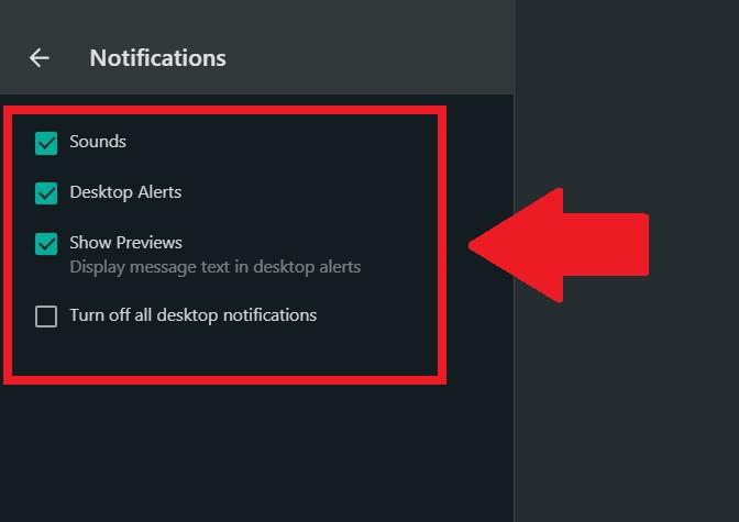 Turn Off Desktop Notifications