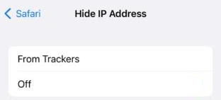 hide ip address iphone settings