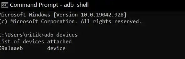Type abd devices to check if your phone is connected or not