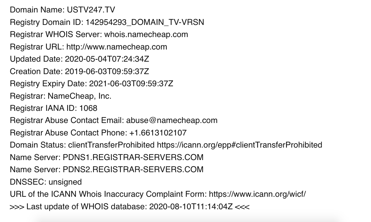 USTV247 Whois