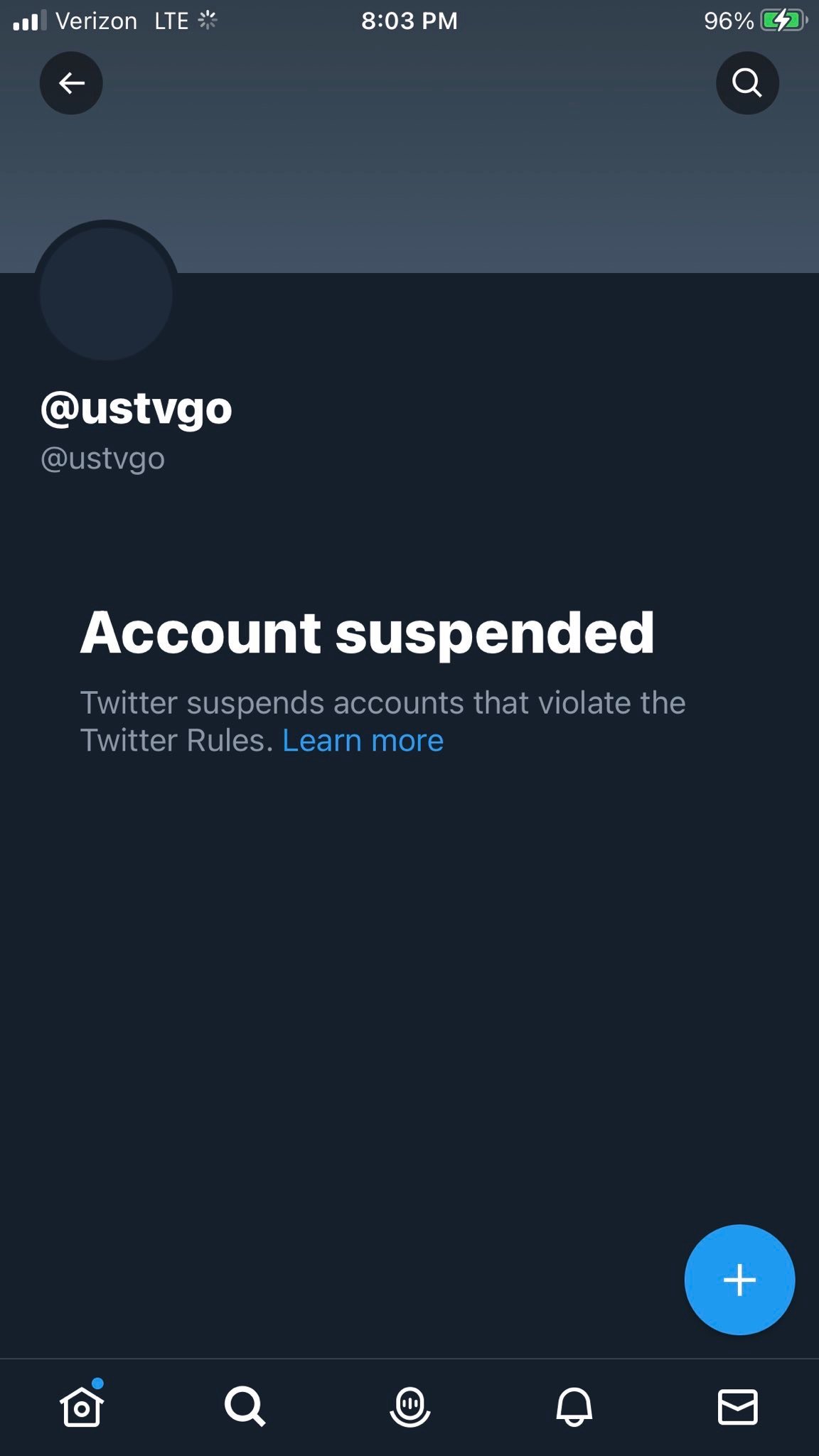 USTVGO Twitter Suspended