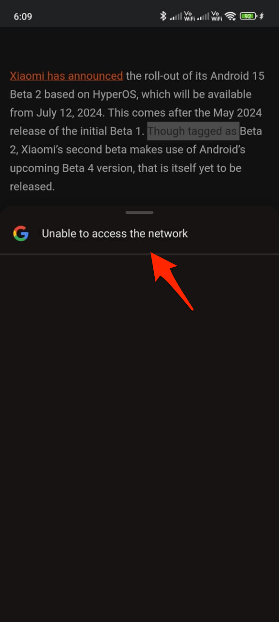 Unable to Access Network