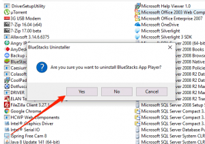 how to uninstall bluestacks from windows 8.1