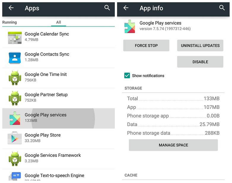 Uninstall Google Play Services Update