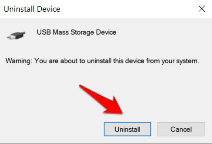 Uninstall option from the confirmation dialog box and wait for the process to complete