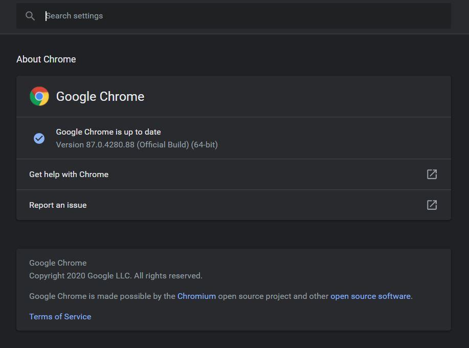 chrome browser updates