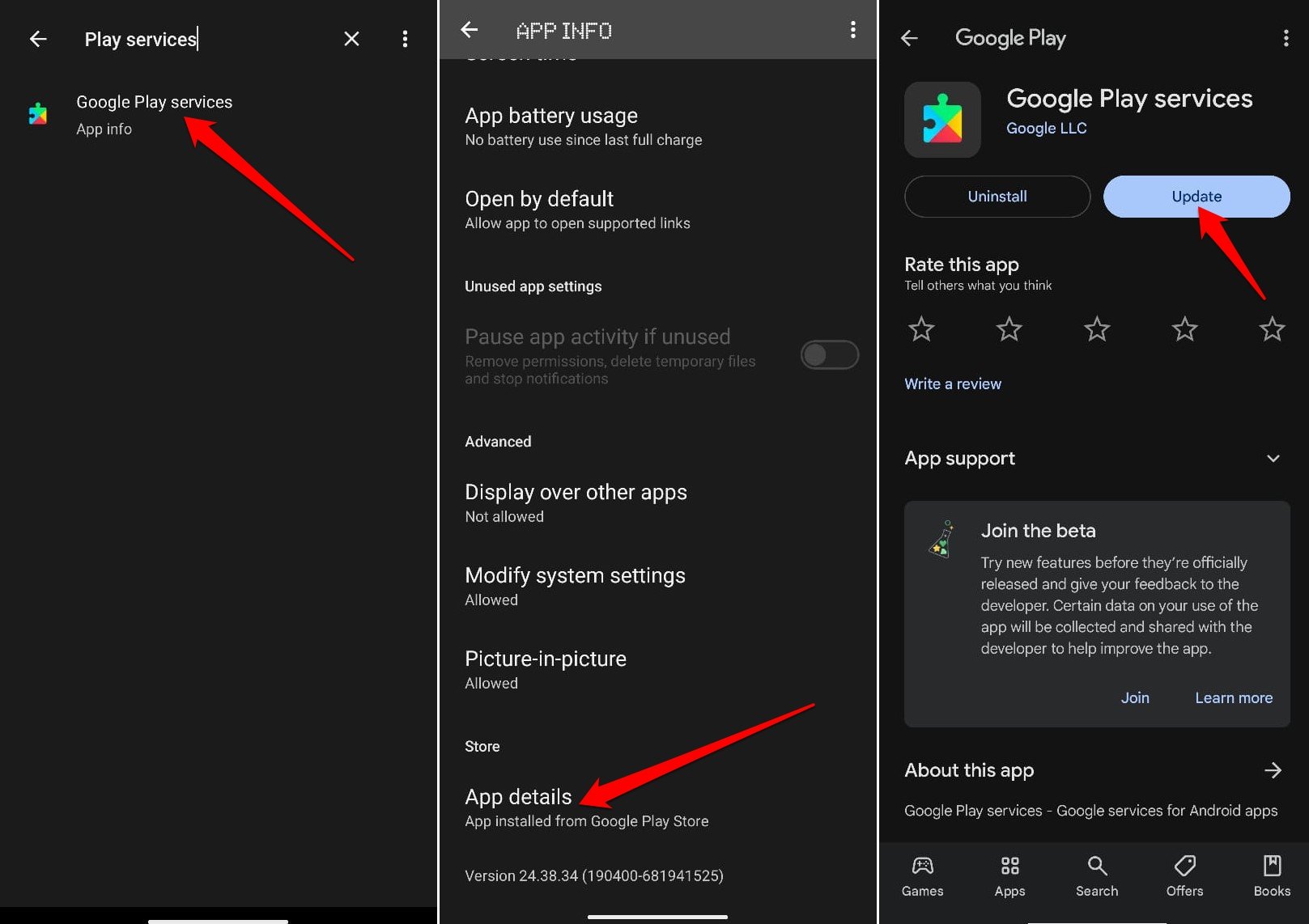 Update Play Services