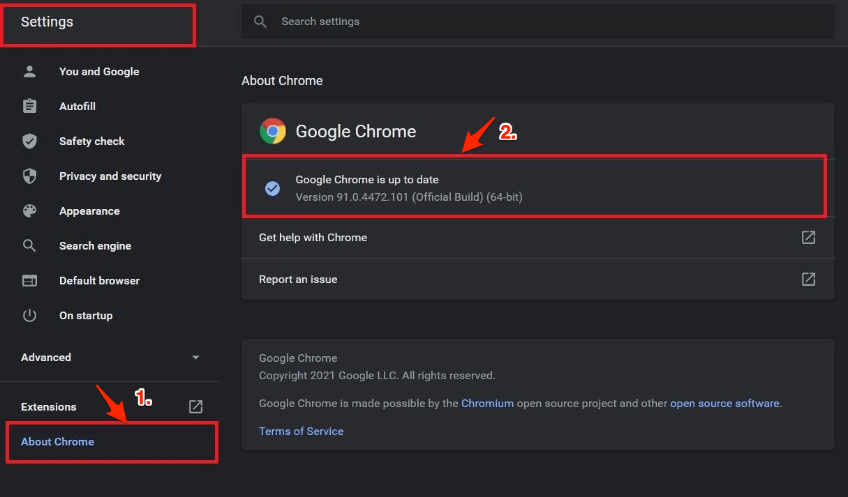 Update Chrome 