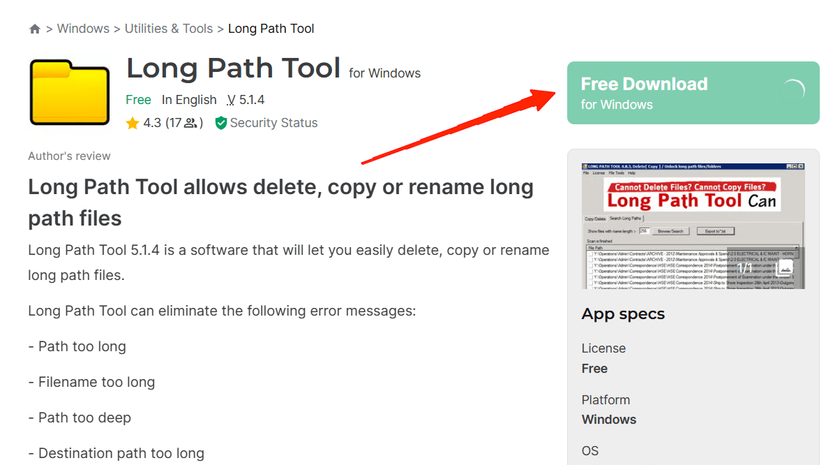 Use Long Path Tool