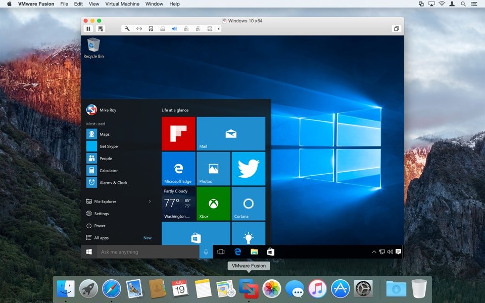 vmware fusion windows emulator for mac