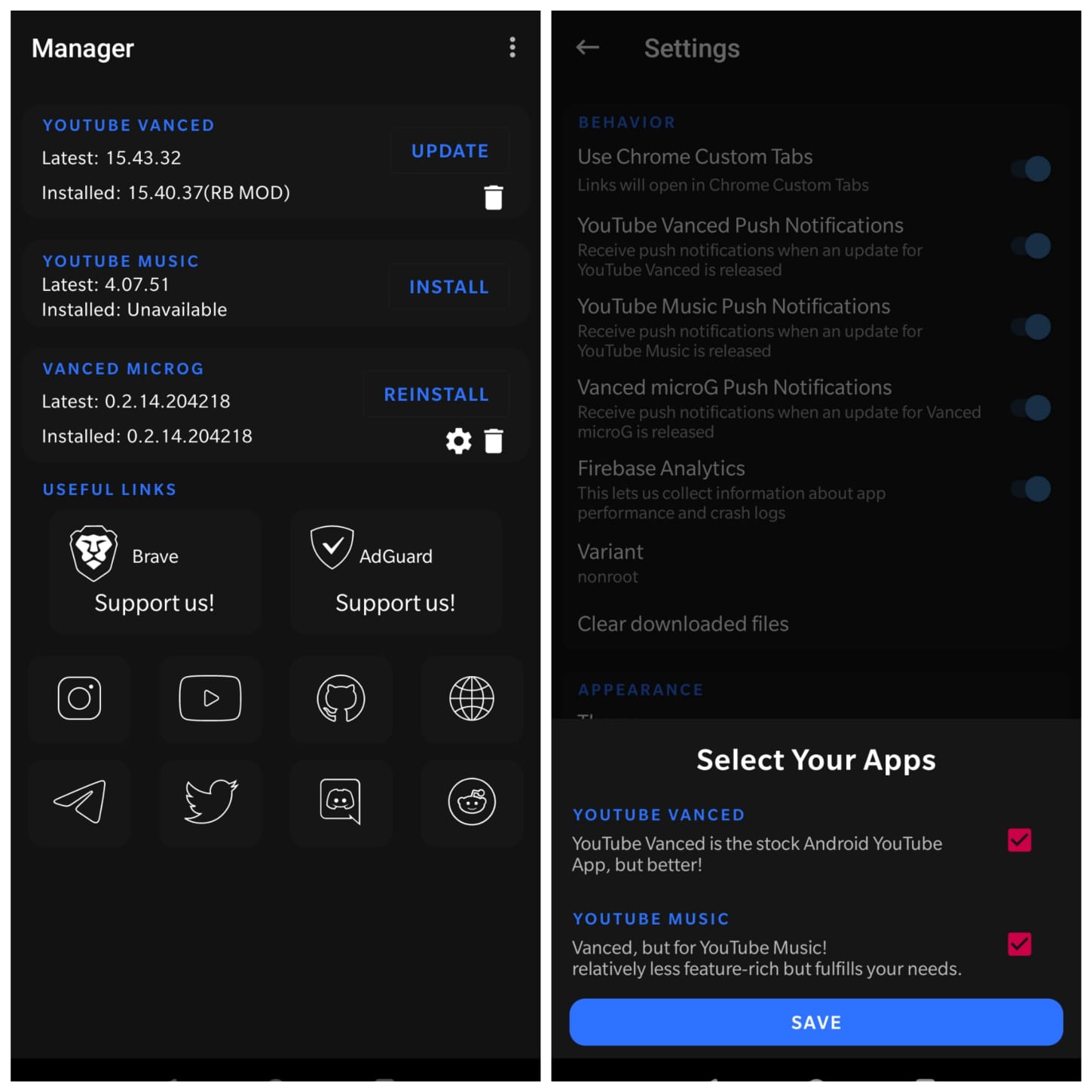 Set Vanced as default link opener