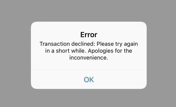 Venmo ransaction Declined