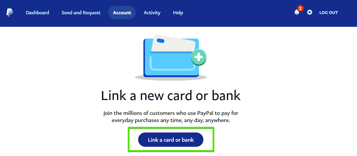 Добавить банковский счет в PayPal
