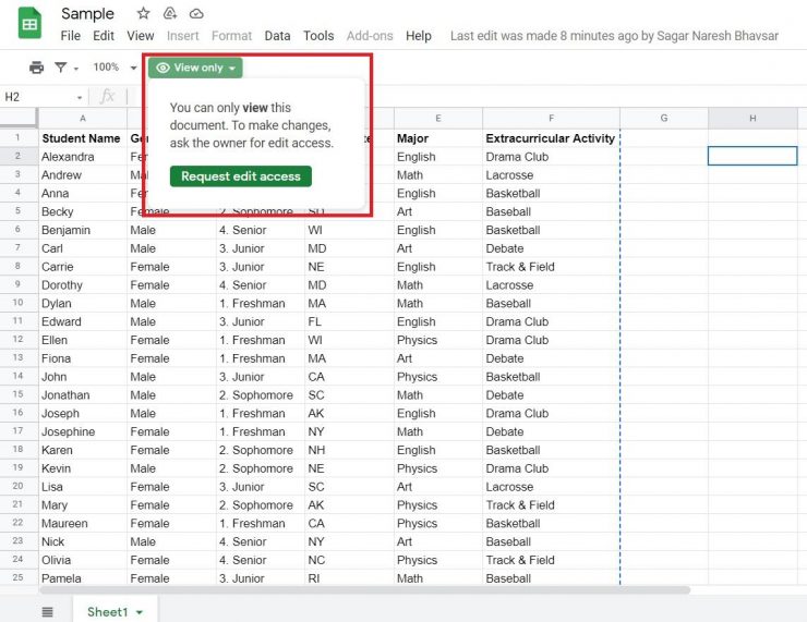 How To Make A Google Sheet View Only