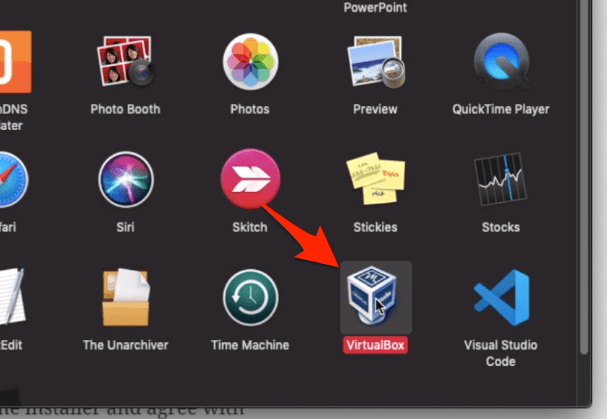 VirtualBox Application in Macbook