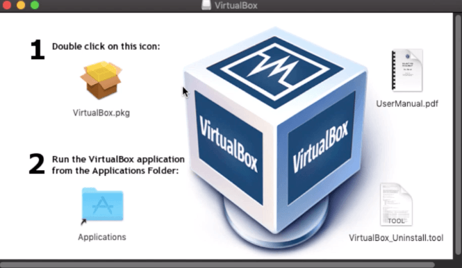 VirtualBox Installation Package Window in macOS