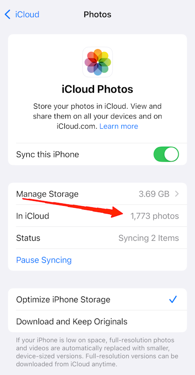 icloud photos sync