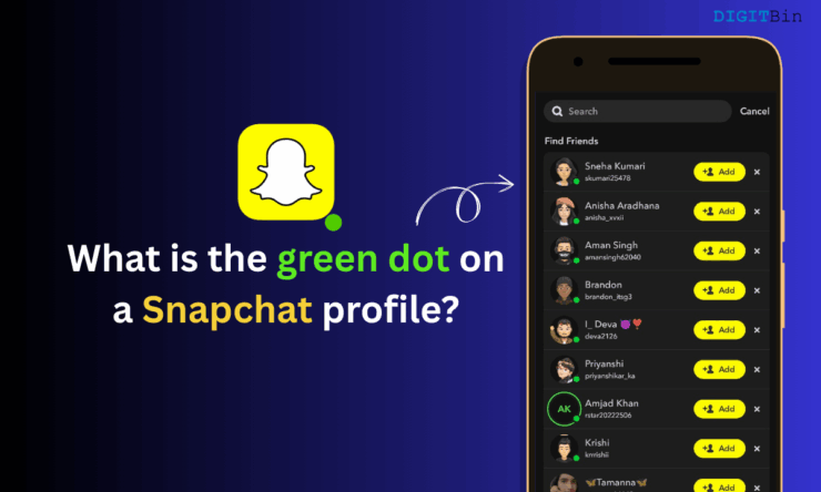 What is the green dot on a Snapchat profile