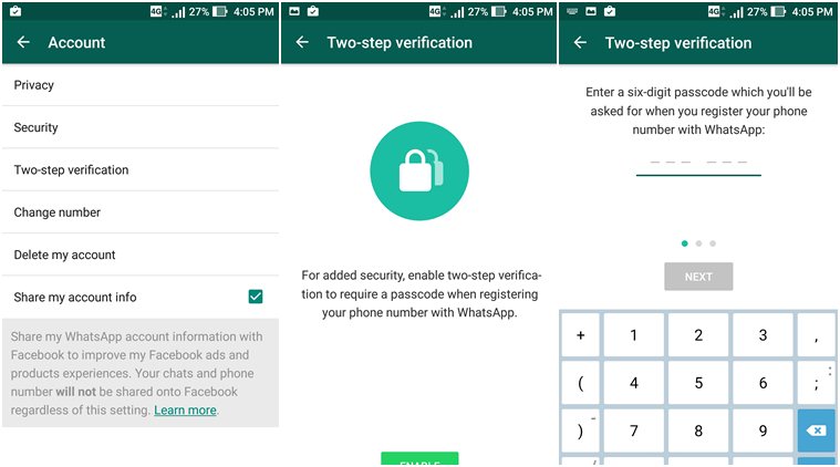 WhatsApp 2 Step-verification