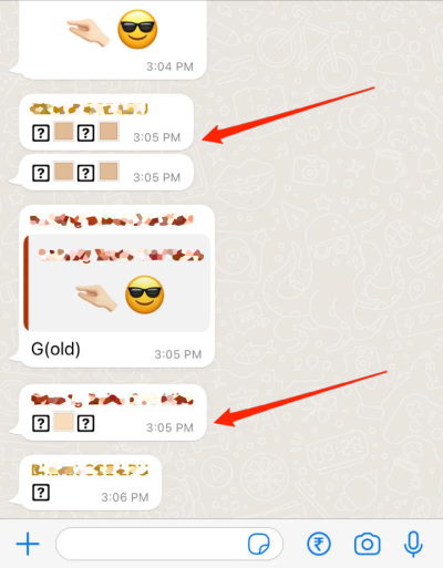 WhatsApp Emojis Appearing as Question Mark in Box
