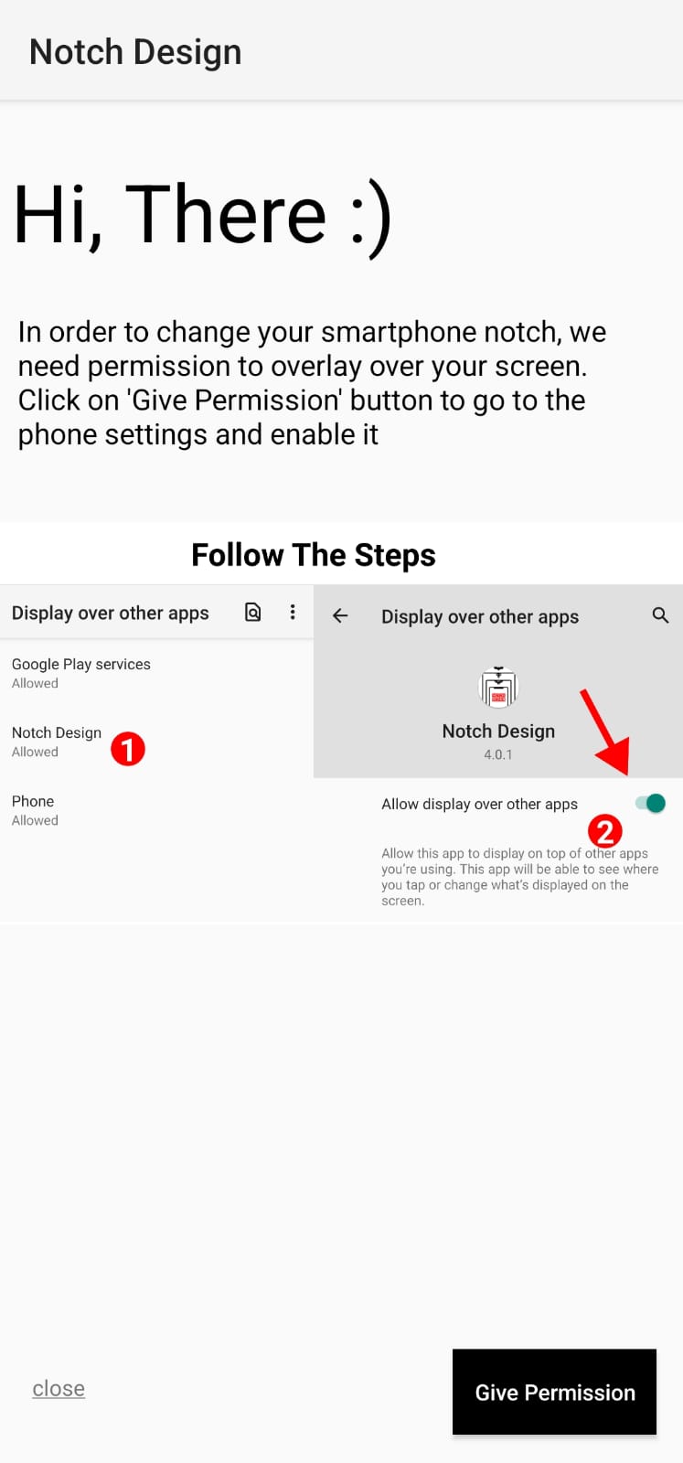 iphone 14 notch permissions on android