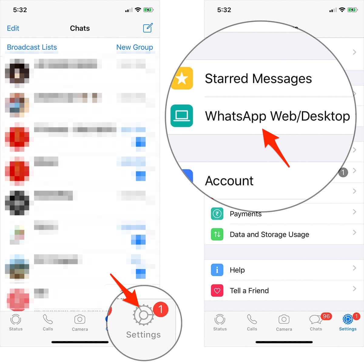 WhatsApp Web on iPhone