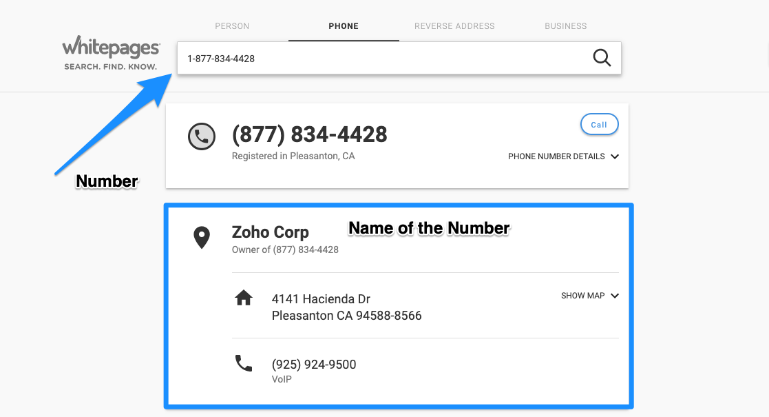 white pages reverse phone number lookup