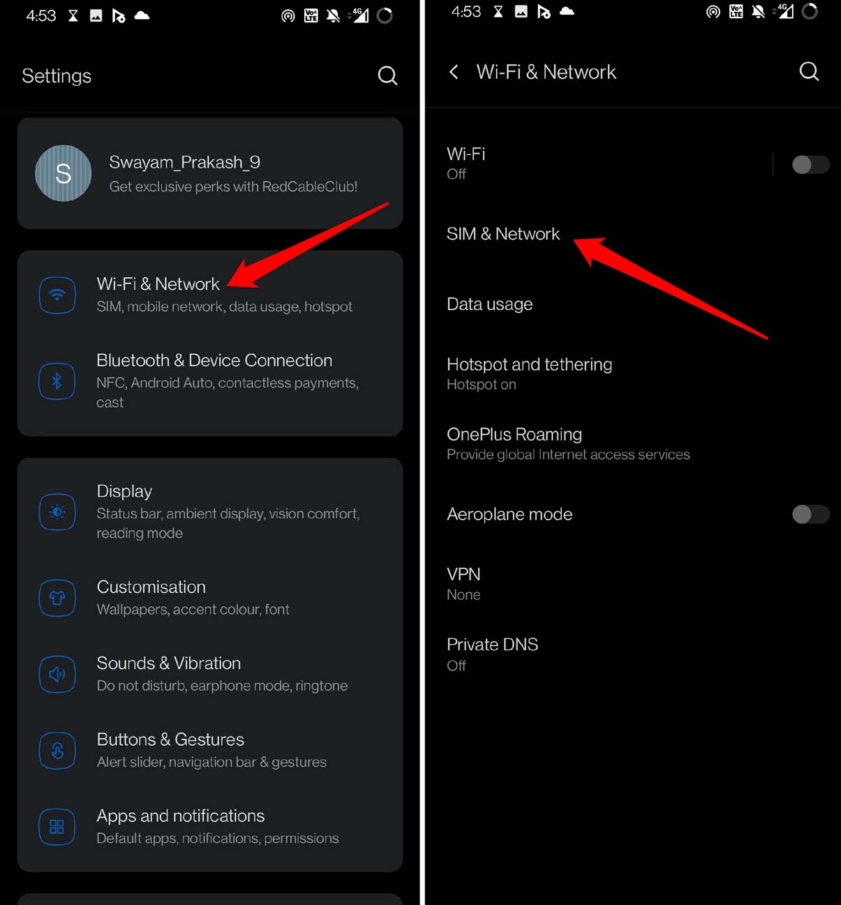 Wifi network settings Android