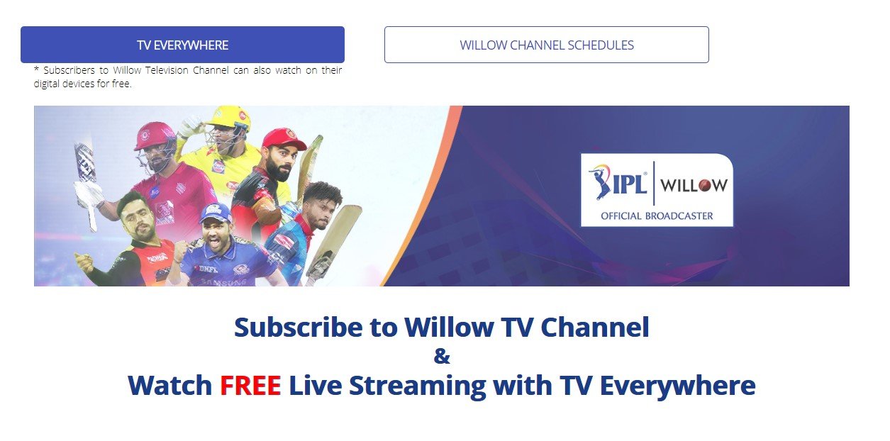 willow tv in criclive