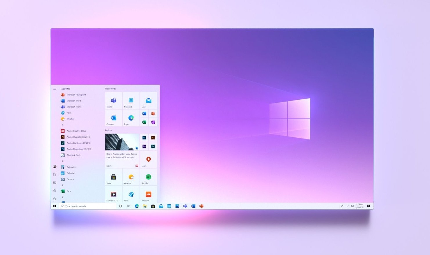 Windows 10X Interface