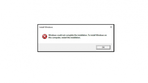 Windows Could Not Complete the Installation