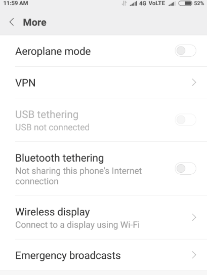 Wireless Display Under More Settings Xiaomi