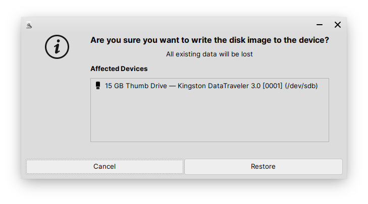 Write Disk to the Device