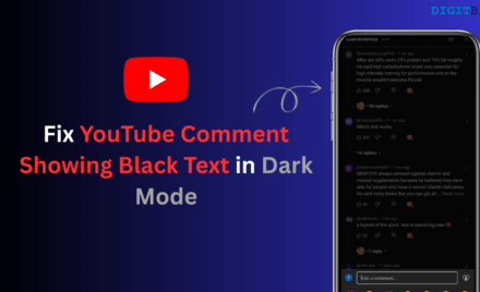 YouTube Comment Showing Black Text in Dark Mode