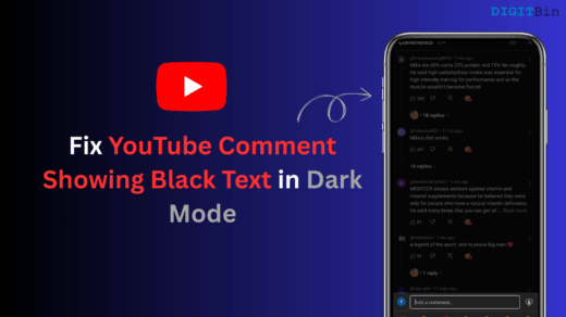 YouTube Comment Showing Black Text in Dark Mode