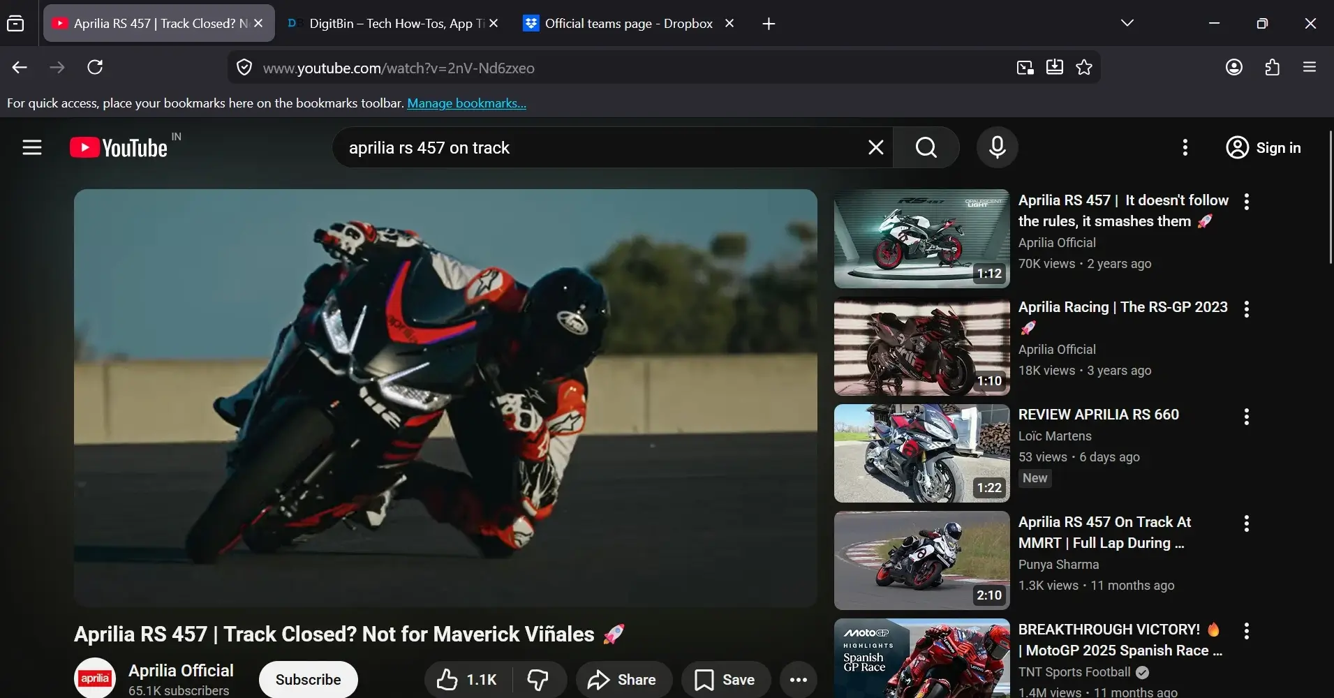 YouTube running smoothly on Firefox browser