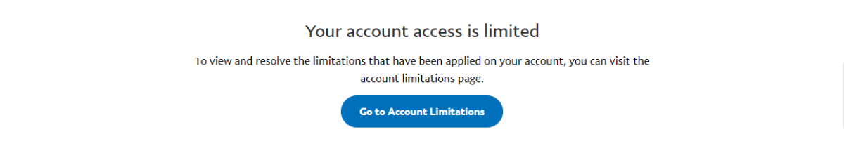 Your Account Access is Limited