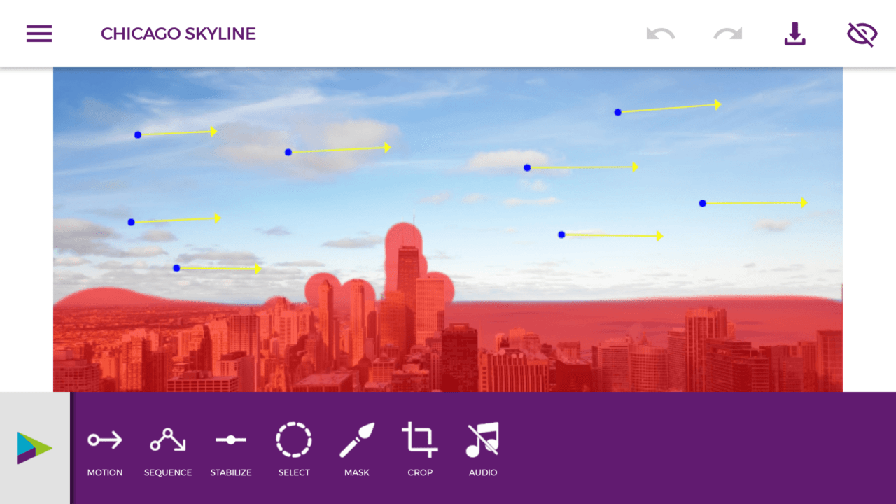 Zeotropic App - Cinemagraph Options and Tools