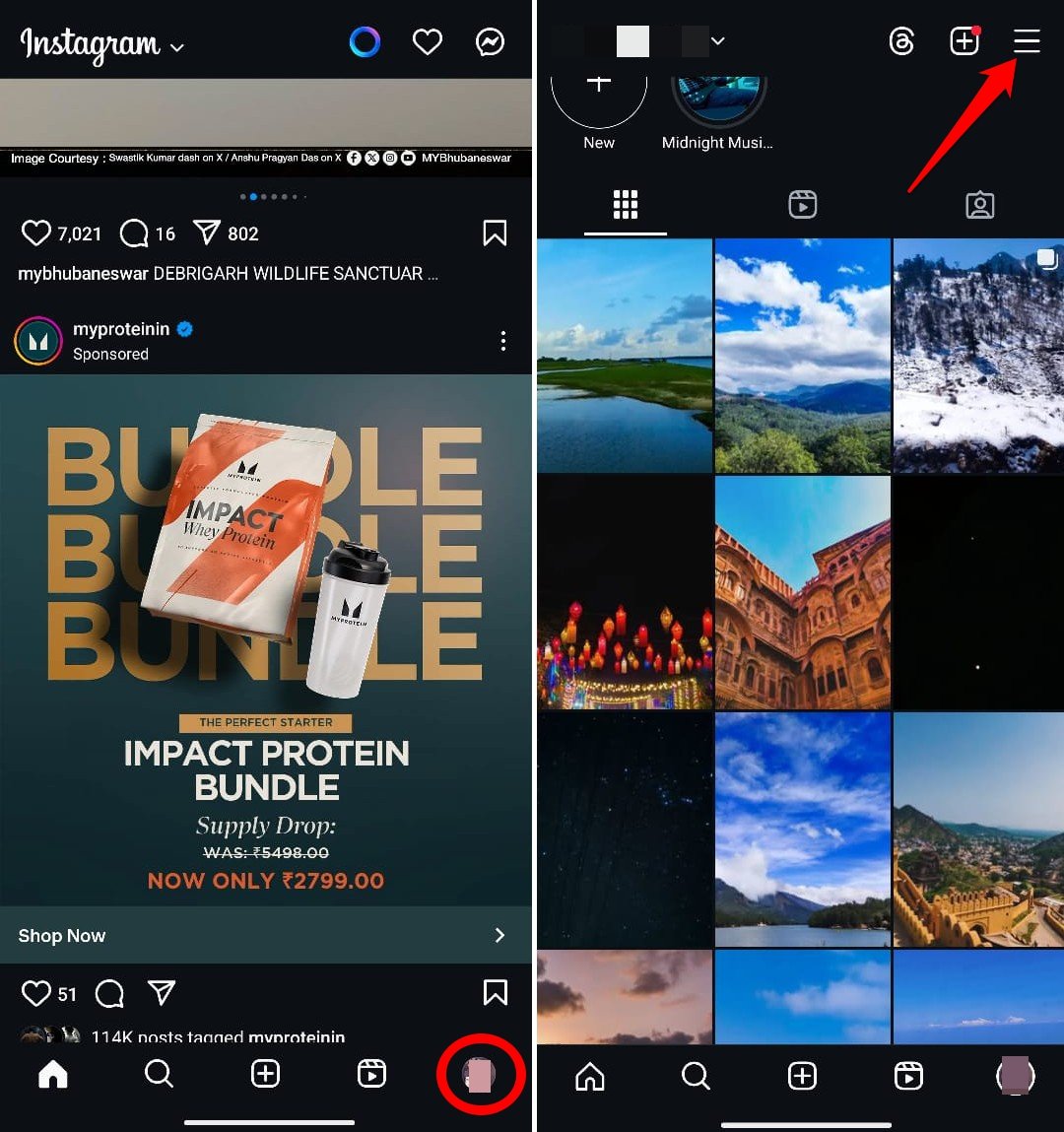 access Instagram profile
