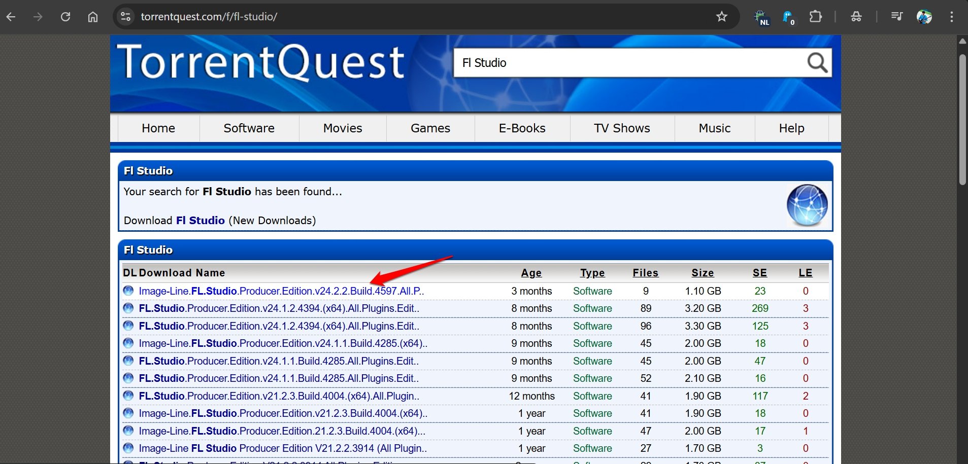 access file from TorrentQuest search result