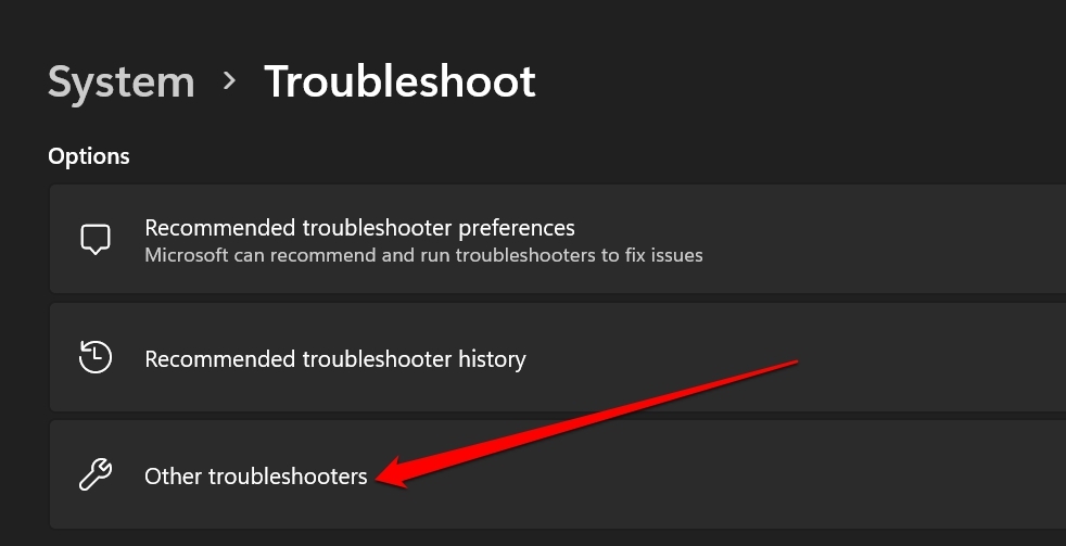 access other troubleshooters in Windows os