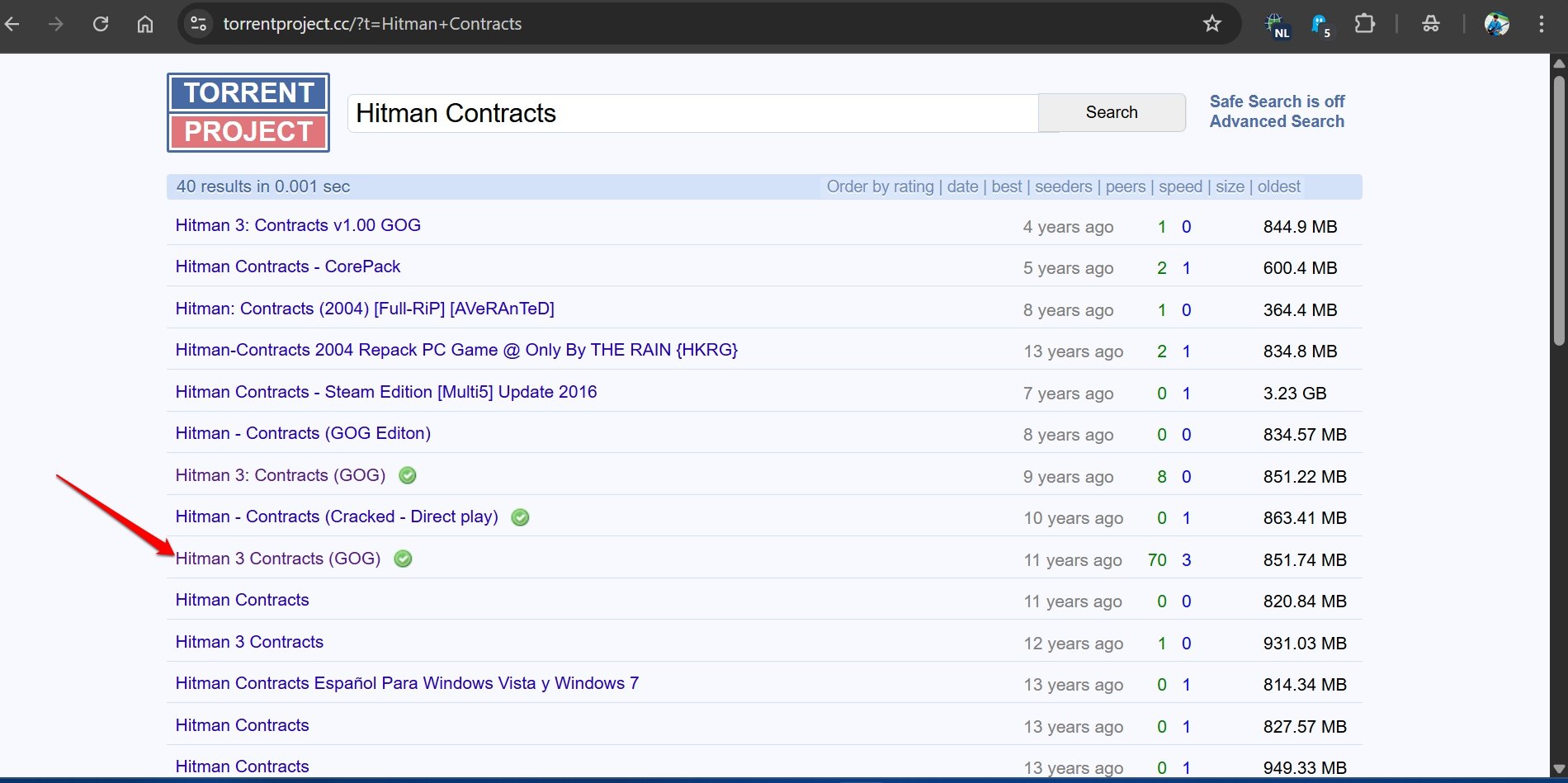 access torrent file on Torrent Project cc
