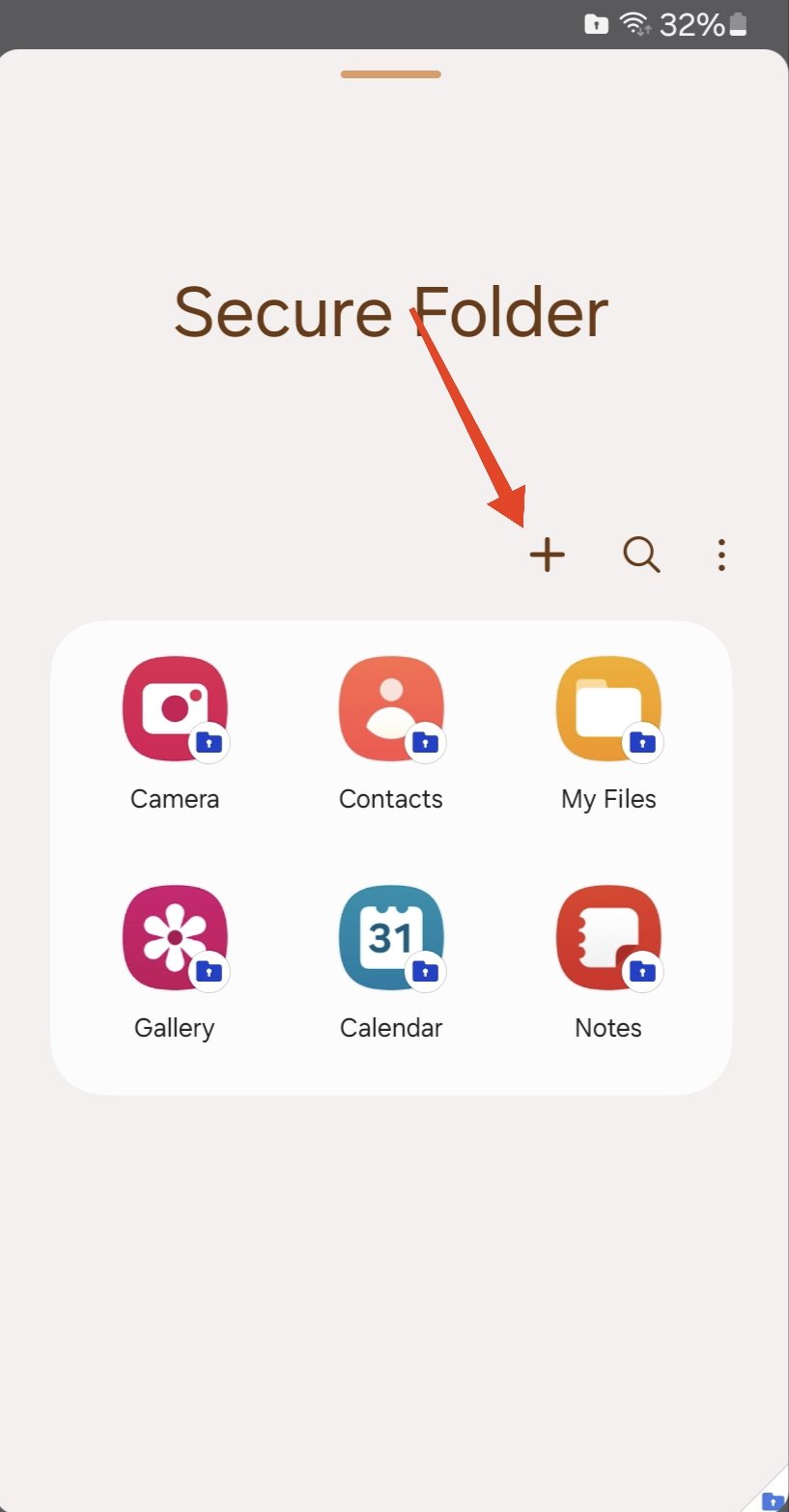 add an app to the secure folder