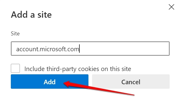 add exception for storing cookies