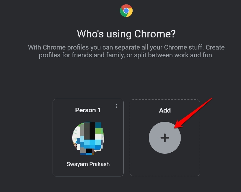 add new profile to Chrome