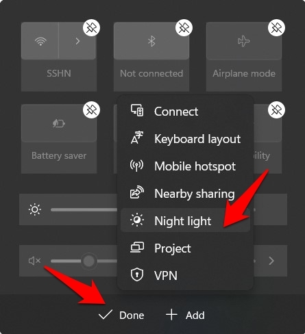 add new quick setting in windows 11 action center